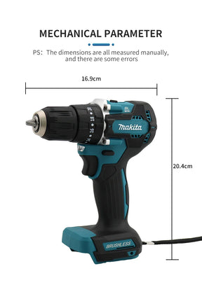 Taladro atornillador inalámbrico Makita DDF487 original de 410 W, destornillador de impacto eléctrico sin escobillas, herramienta eléctrica para batería Makita de 18 V